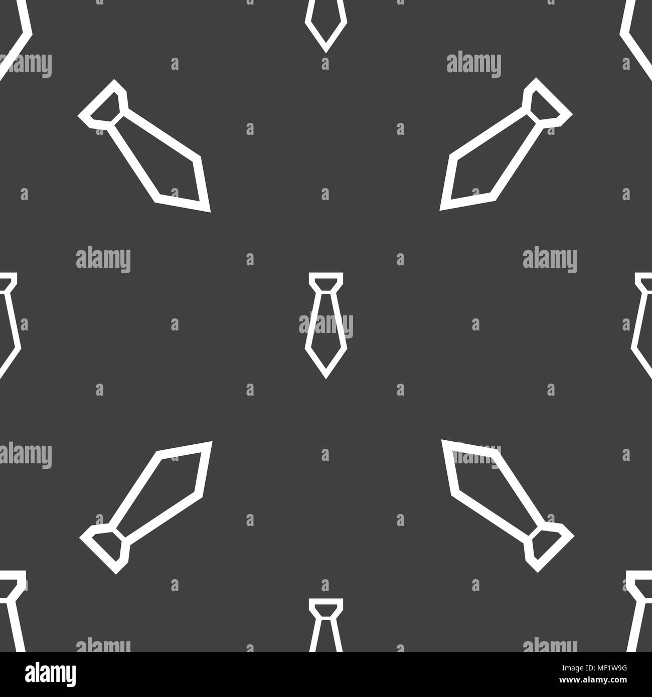 Tie icon sign. Seamless pattern on a gray background. Vector ...