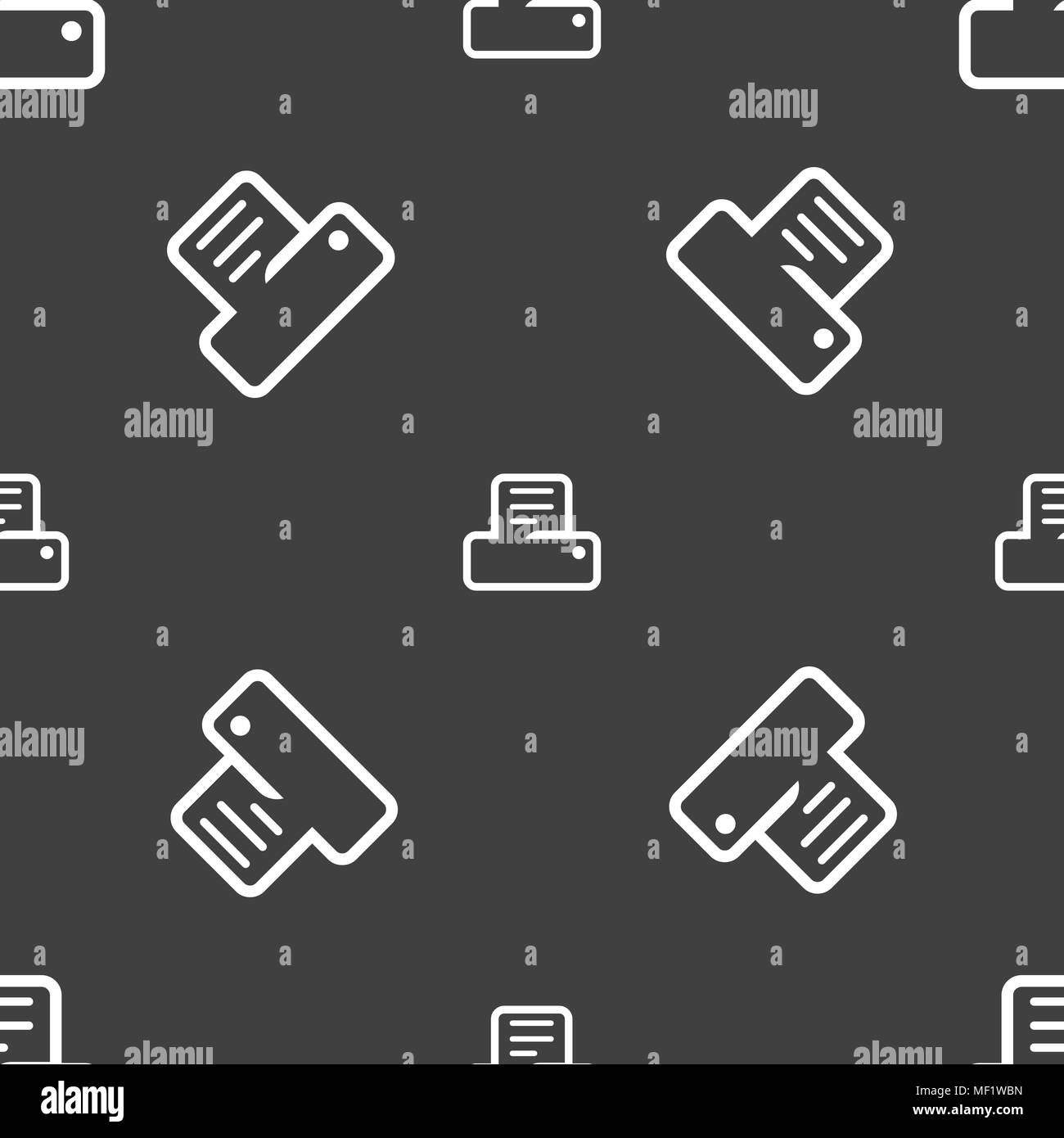 Printing icon sign. Seamless pattern on a gray background. Vector ...