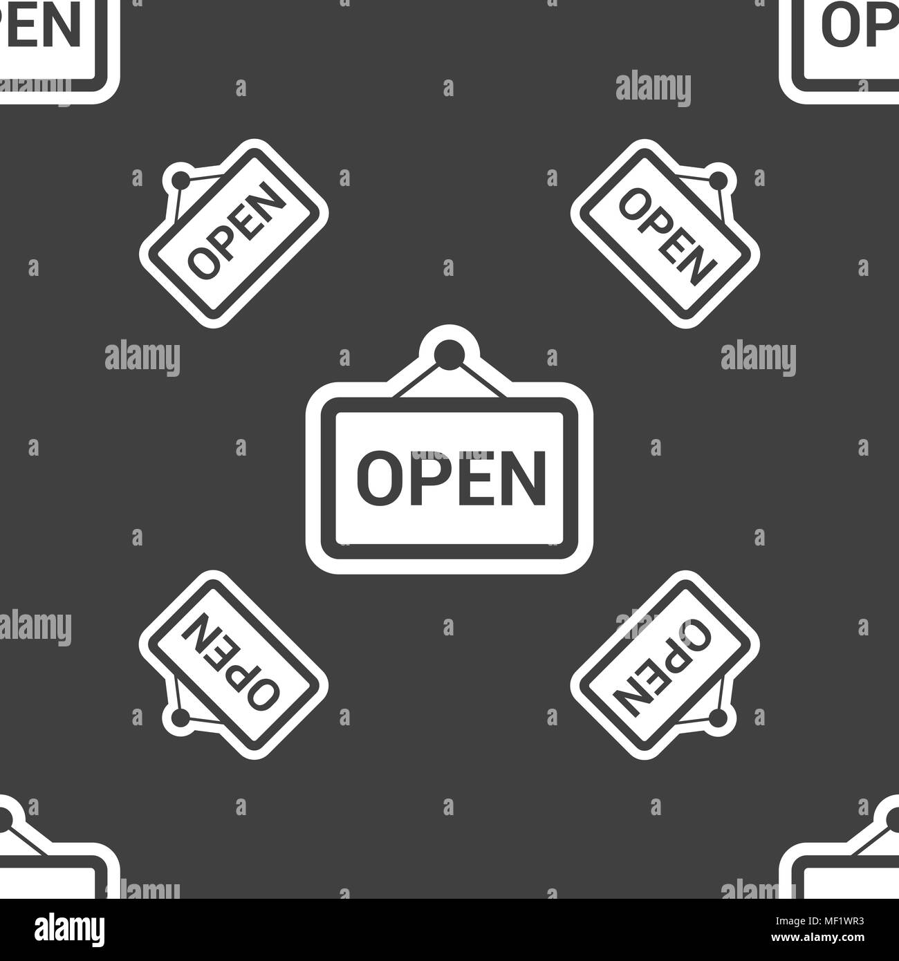 open icon sign. Seamless pattern on a gray background. Vector ...