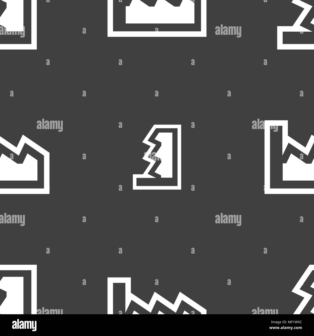 Chart icon sign. Seamless pattern on a gray background. Vector ...