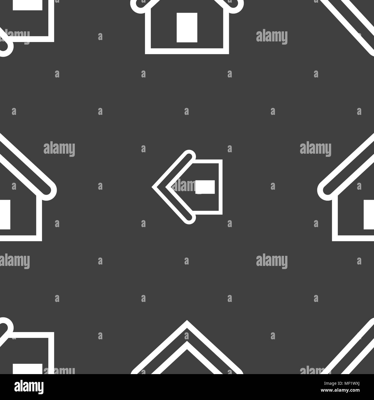 House icon sign. Seamless pattern on a gray background. Vector ...