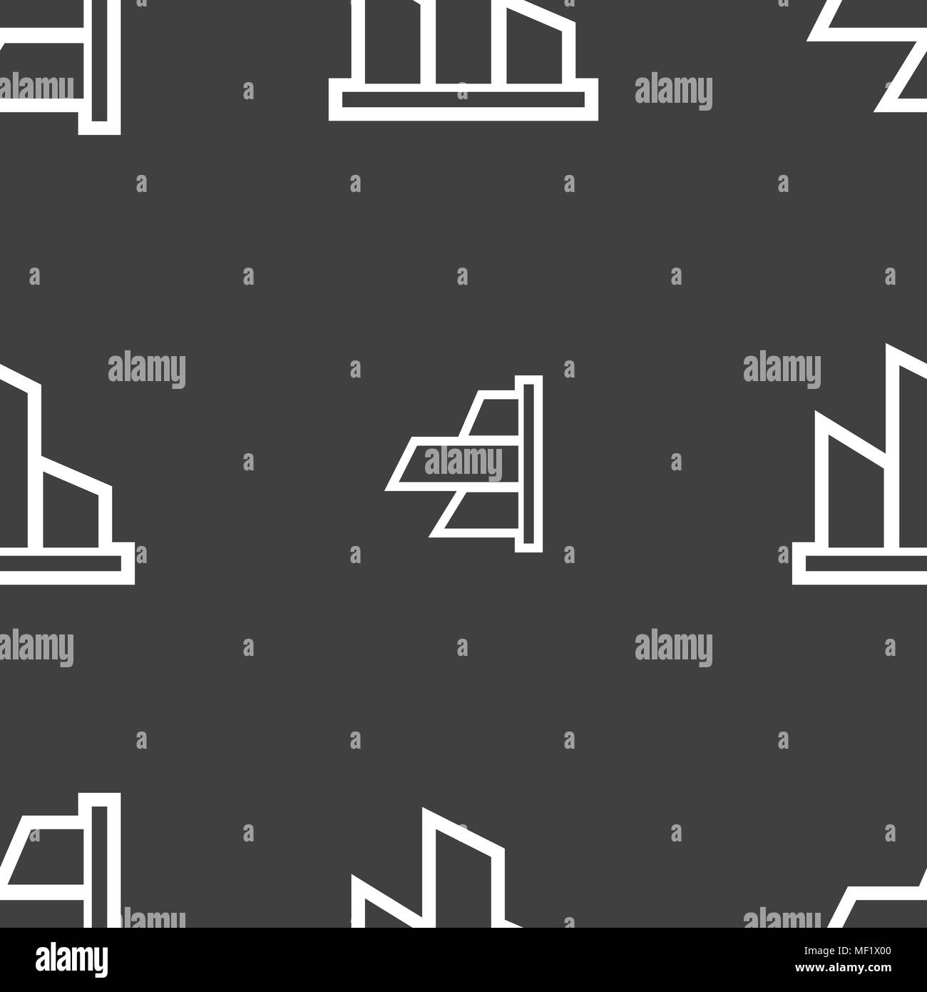 Diagram icon sign. Seamless pattern on a gray background. Vector ...