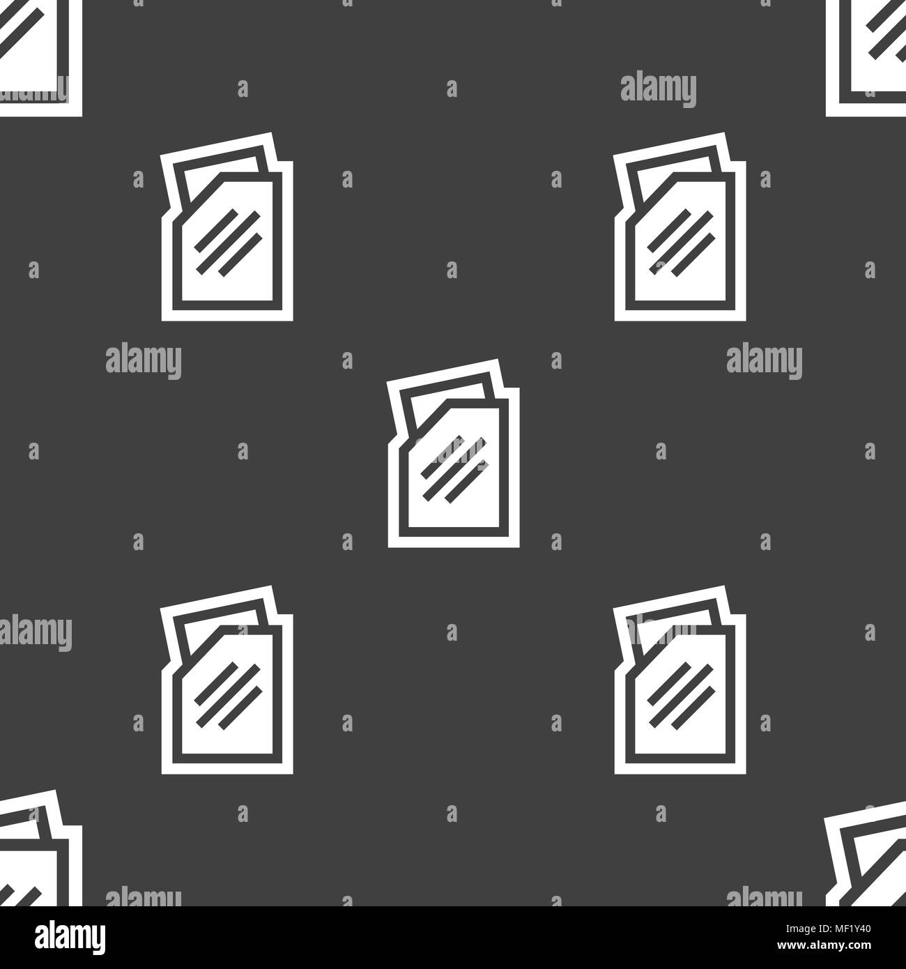 Text file icon sign. Seamless pattern on a gray background. Vector ...