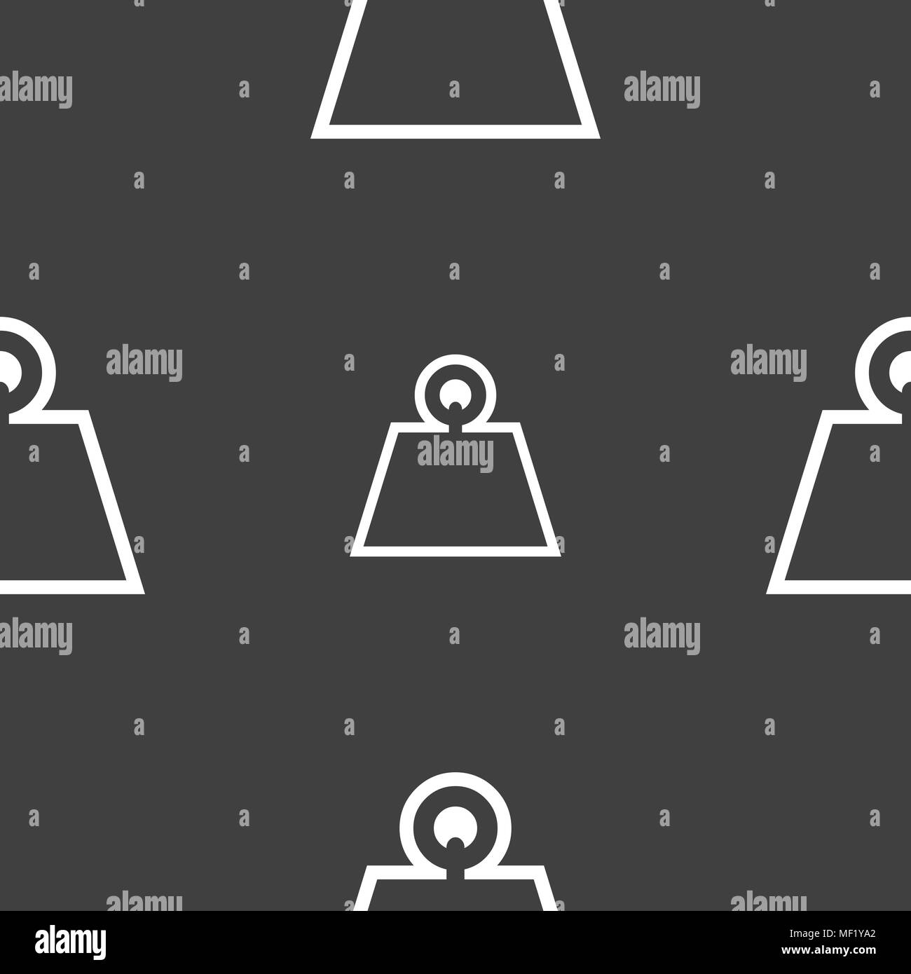 Weight icon sign. Seamless pattern on a gray background. Vector ...