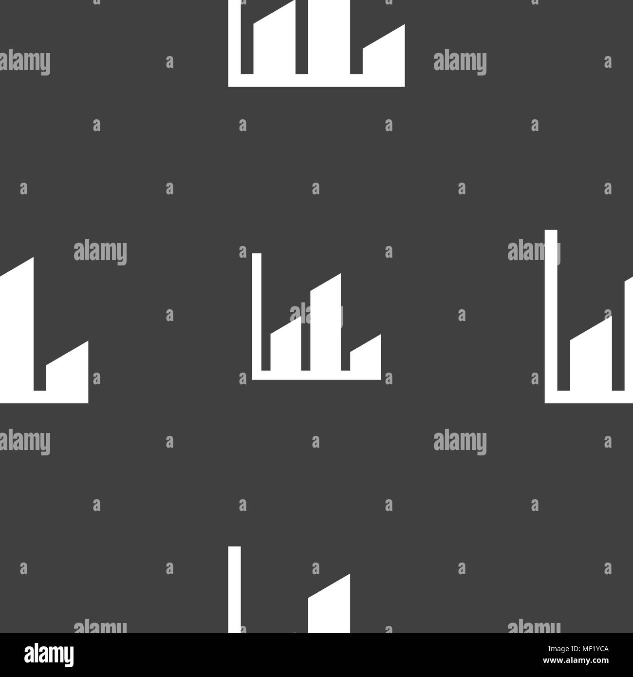 Chart icon sign. Seamless pattern on a gray background. Vector ...