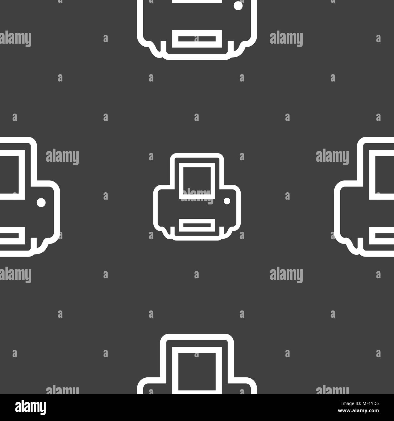 Printing icon sign. Seamless pattern on a gray background. Vector ...