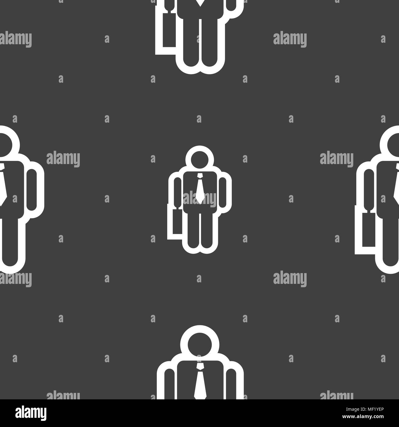 businessman icon sign. Seamless pattern on a gray background. Vector ...