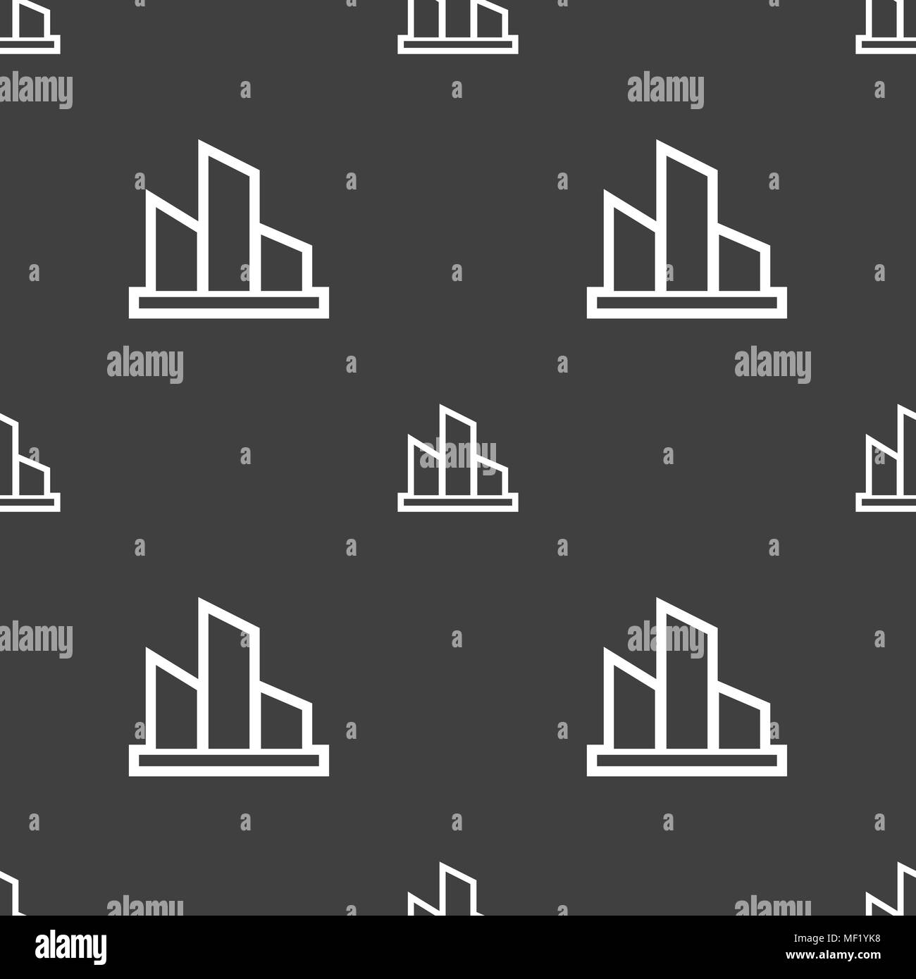Diagram icon sign. Seamless pattern on a gray background. Vector ...