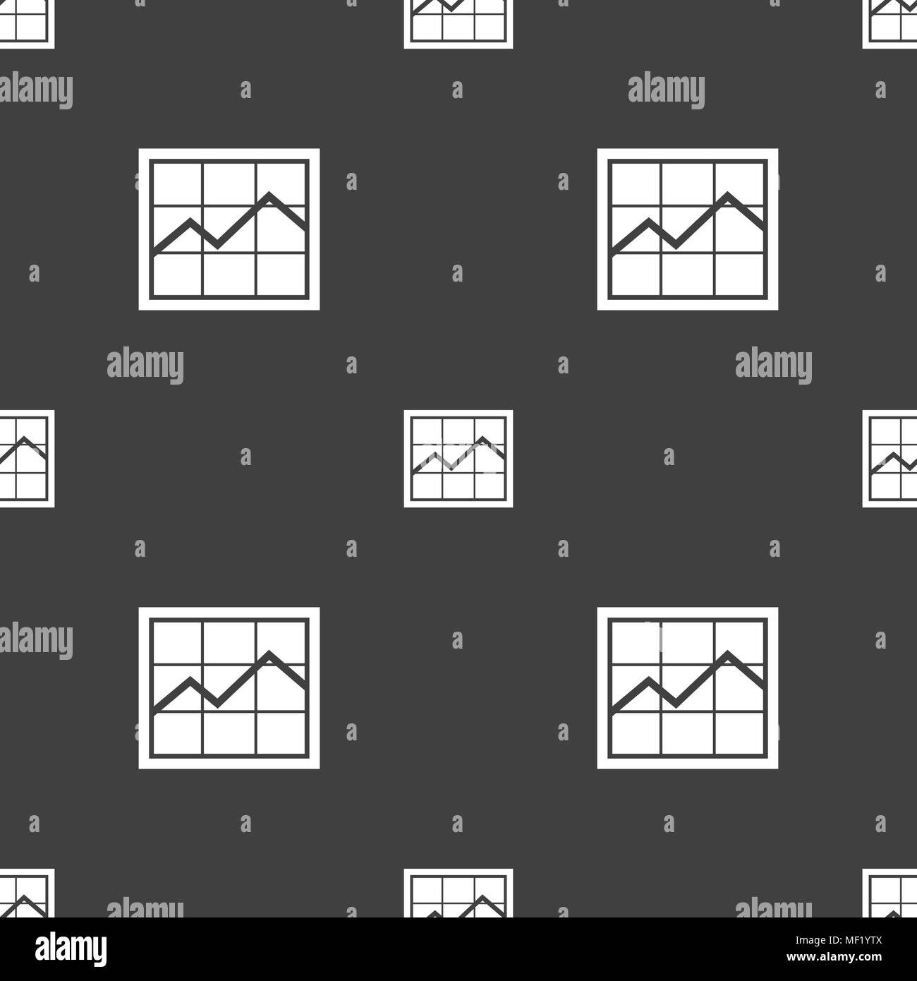 Chart icon sign. Seamless pattern on a gray background. Vector ...