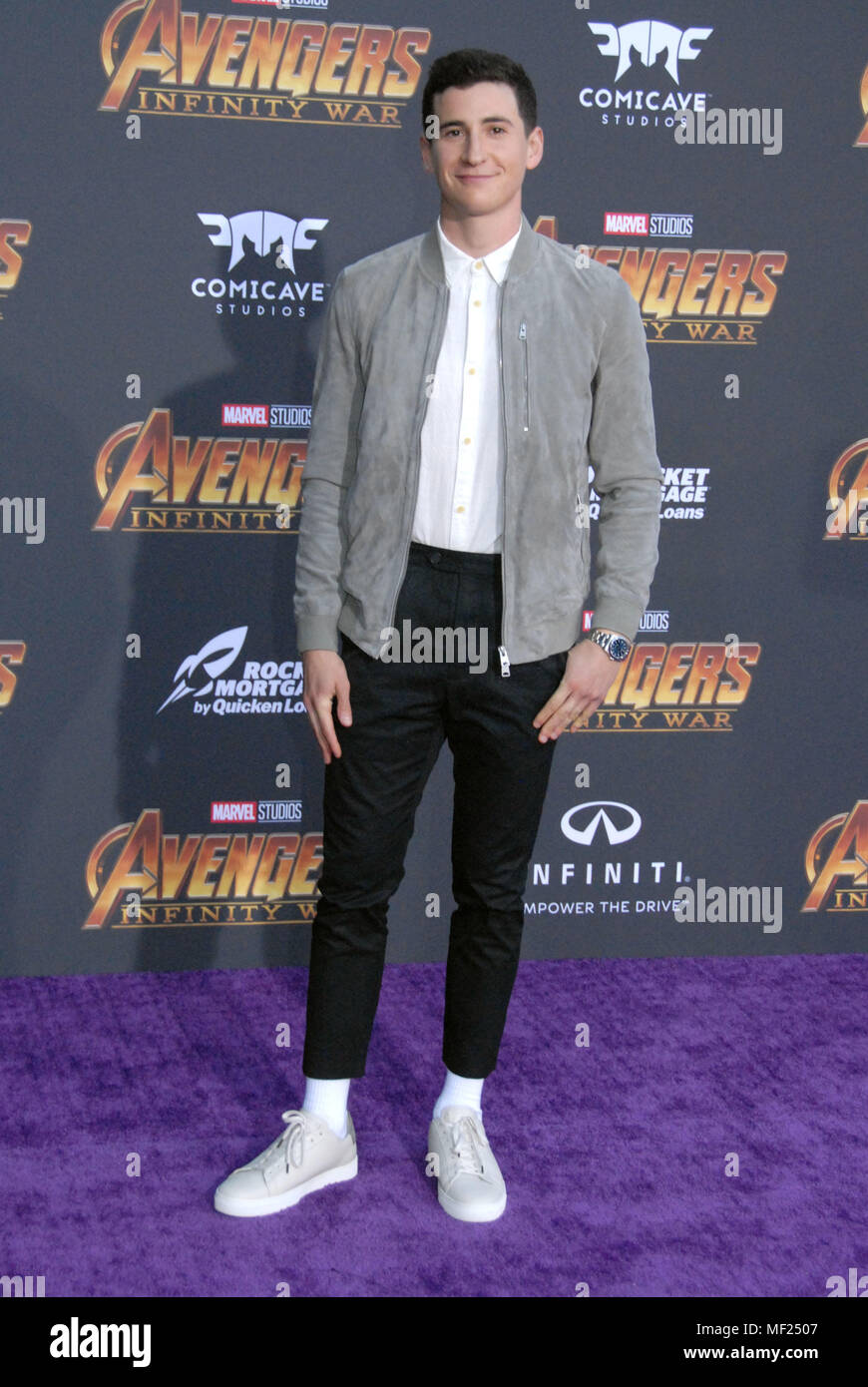 Los Angeles, California, USA. 23rd April, 2018. Actor Sam Lerner attends the World Premiere of Disney and Marvels 'Avengers: Infinity War' on April 23, 2018 in Los Angeles, California. Photo by Barry King/Alamy Live News Stock Photo
