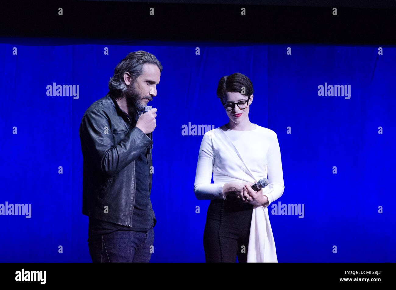 Las Vegas, USA. 24th Jan, 2011. Director Freddy Alvarez and actress Claire Foy talk to the crowd at CinemaCon about their movie Girl in the Spider Web on March 23rd 2018 inside Caesars Palace in Las Vegas, NV. Credit: The Photo Access/Alamy Live News Stock Photo