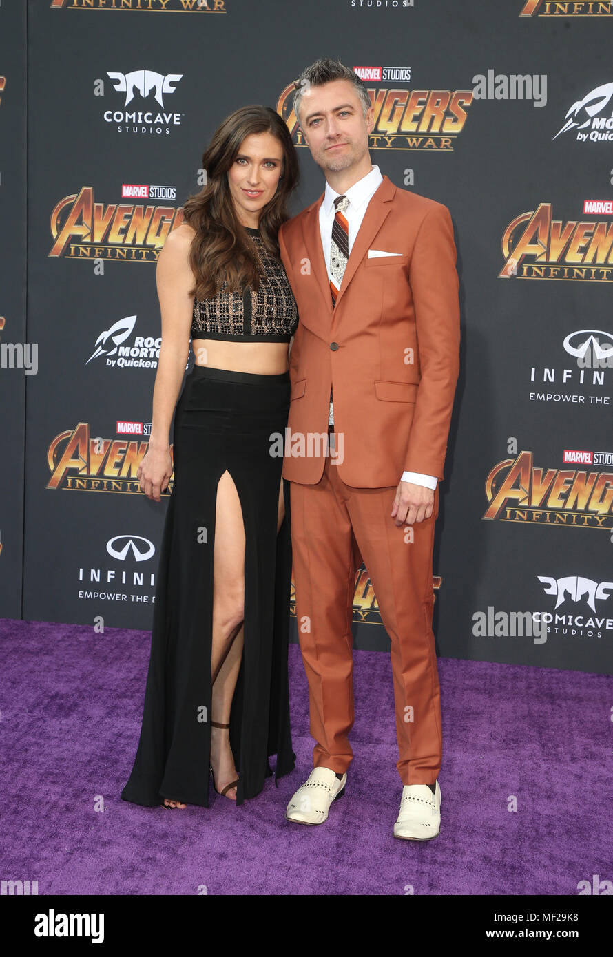 HOLLYWOOD, CA - APRIL 23: Natasha Halevi, Sean Gunn, at the World