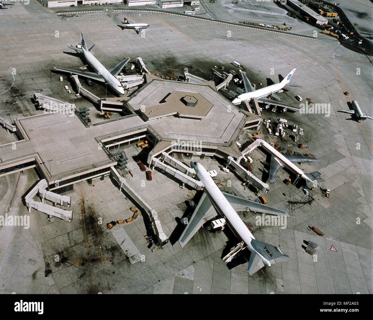 Aerial view of Terminal B (Finger East) of the Frankfurt RheinMain