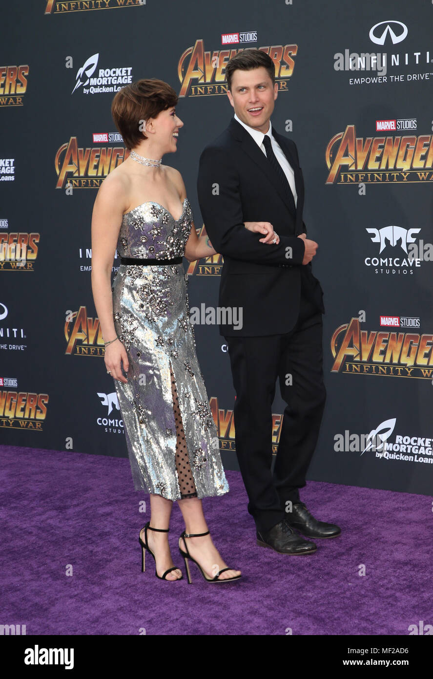 Hollywood Ca April 23 Scarlett Johansson Colin Jost At The World Premiere Of Avengers Infinity War