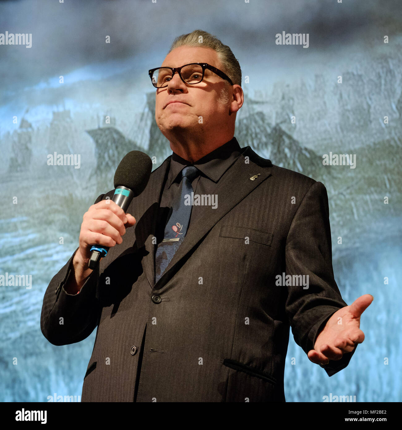 London, UK. 23rd April 2018. Mark Kermode presents Mark Kermode Live in 3D on Monday 23 April 2018 held at BFI Southbank, London. Pictured: Mark kermode. Picture by: Julie Edwards Credit: Julie Edwards/Alamy Live News Stock Photo