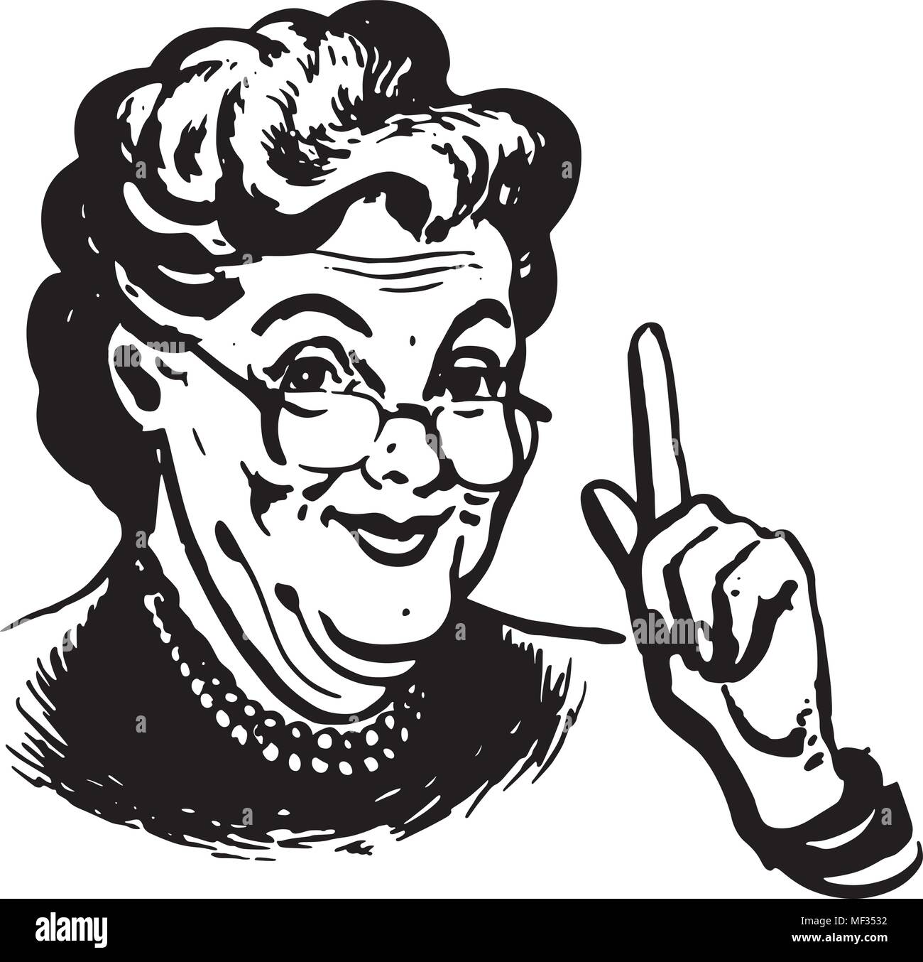 Granny Knows - Retro Clipart Illustration Stock Vector