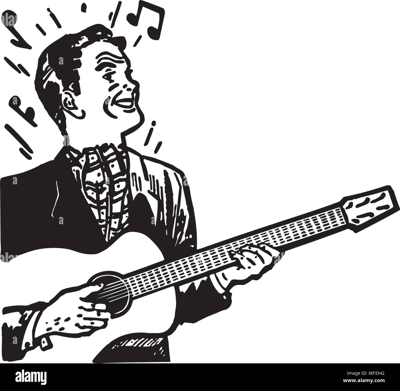 Guitarist Retro Clipart Illustration Stock Vector Image & Art Alamy