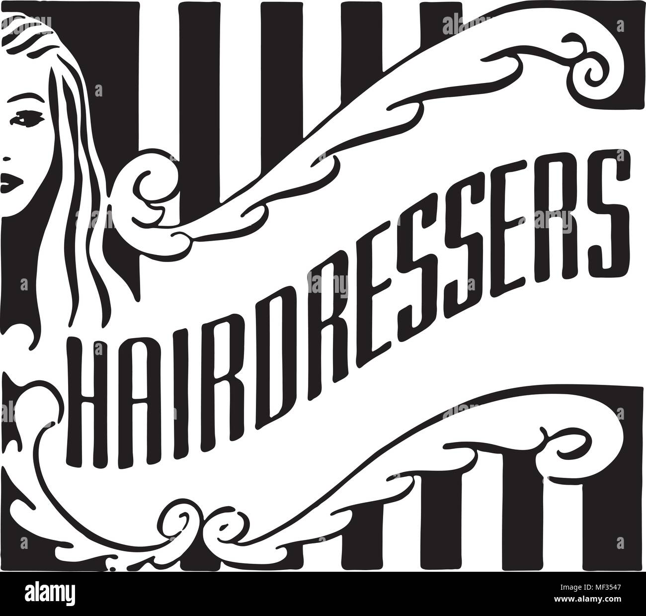 Hairdressers - Retro Ad Art Banner Stock Vector