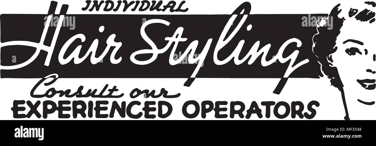 Hair Styling - Retro Ad Art Banner Stock Vector