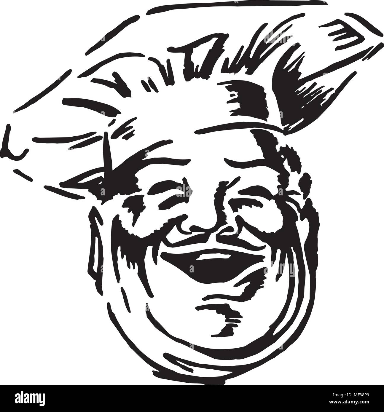 Happy Chef - Retro Clipart Illustration Stock Vector