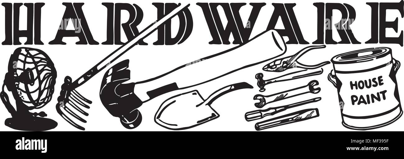 Hardware - Retro Ad Art Banner Stock Vector Image & Art - Alamy