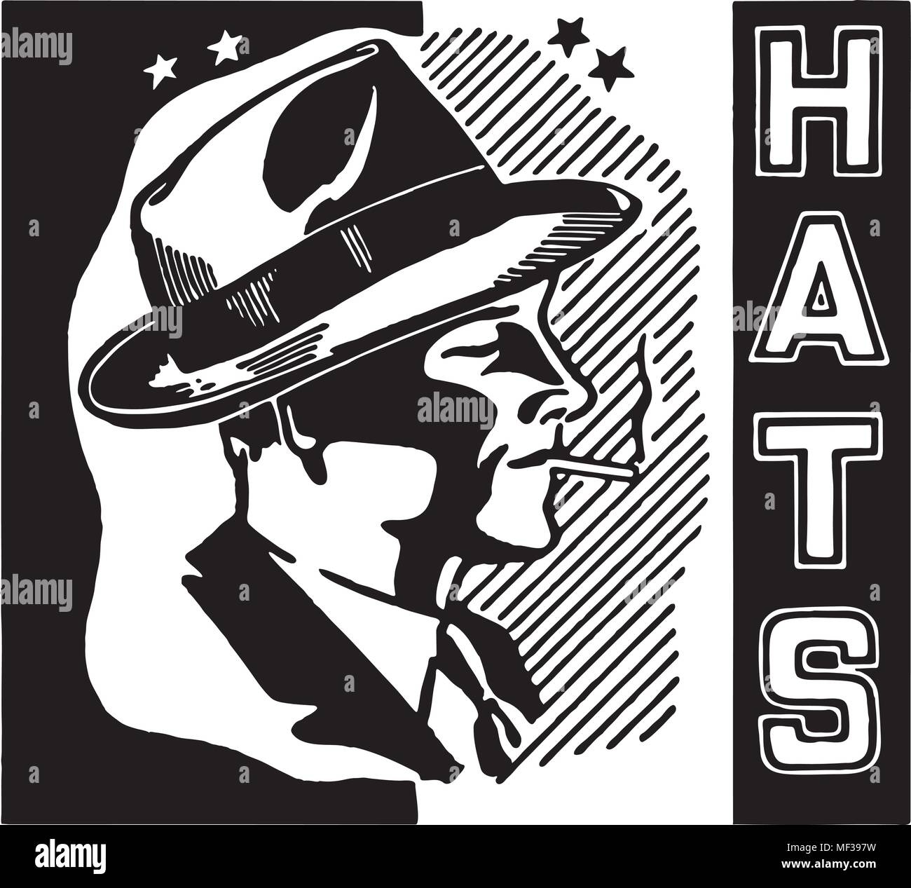 Hats - Retro Ad Art Banner Stock Vector Image & Art - Alamy