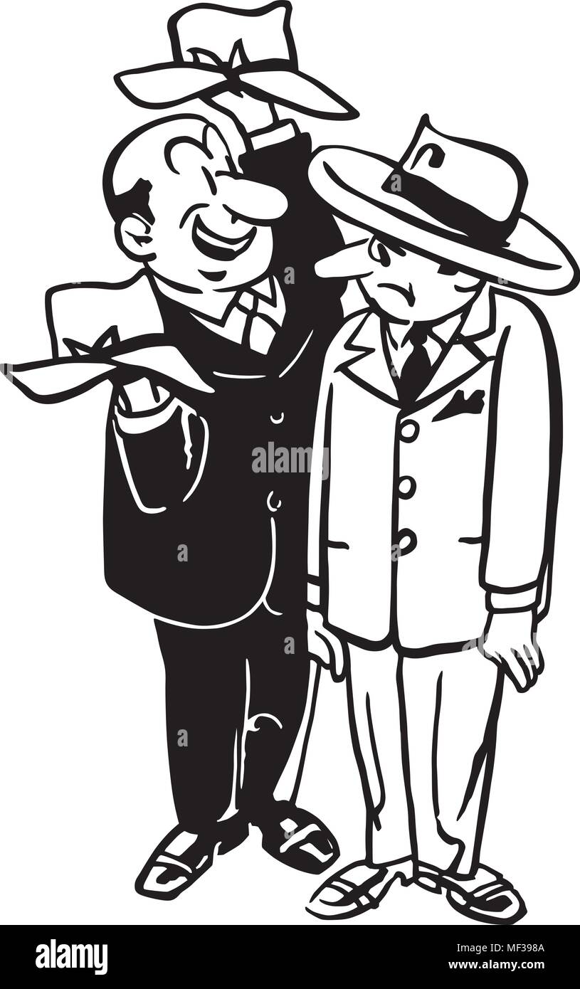 Hat Salesman - Retro Clipart Illustration Stock Vector