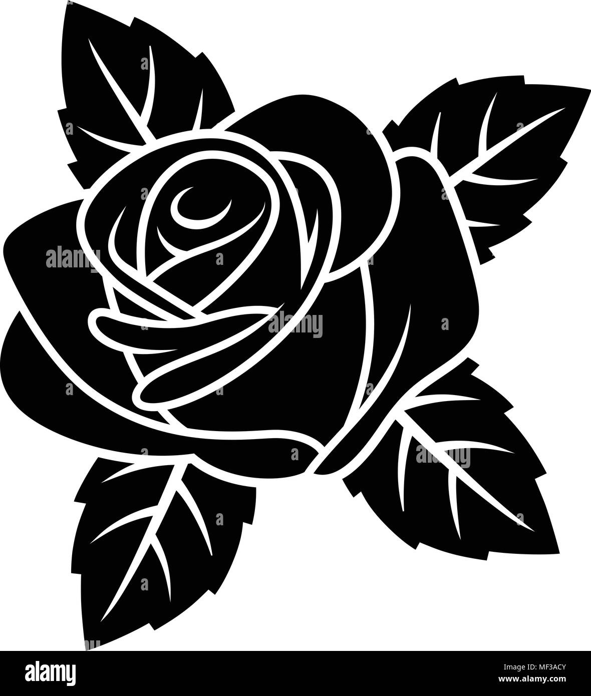 Download Rose silhouette isolated on white background. Use for ...