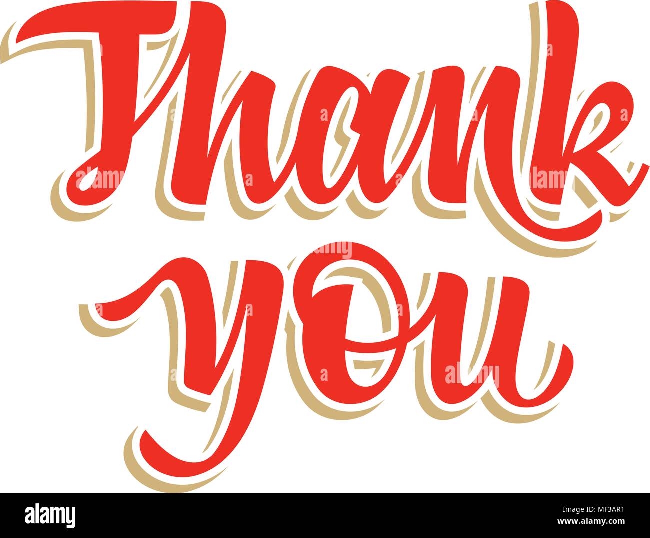 Thank You calligraphic inscription, hand drawn lettering. Thank You card. Vectors Stock Vector