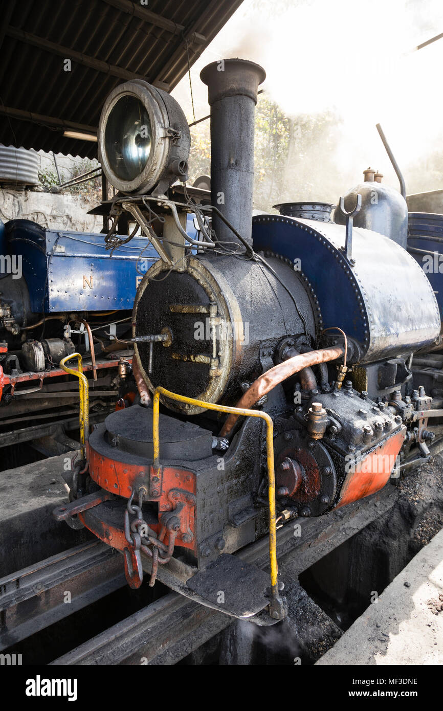 Darjeeling, India, March 3 2017 Steam in the train station