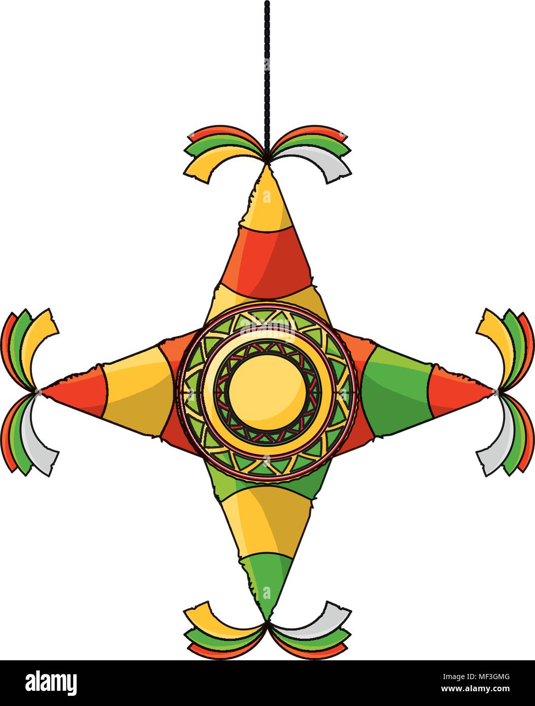 mexican piÃ±ata icon over white background, colorful design. vector ...
