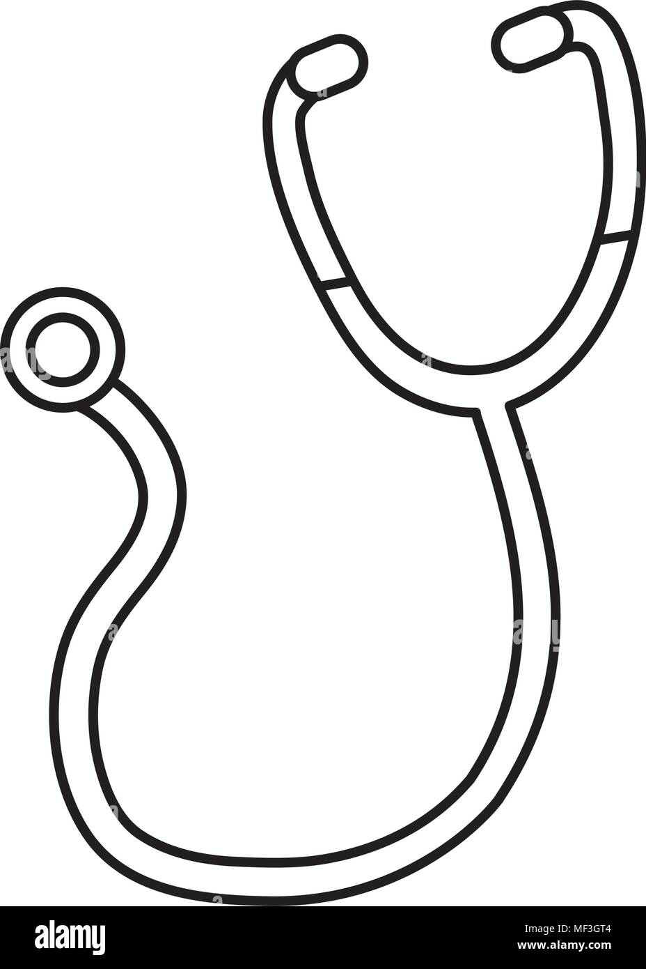 line medical stethoscope tool to beat sign vector illustration Stock Vector