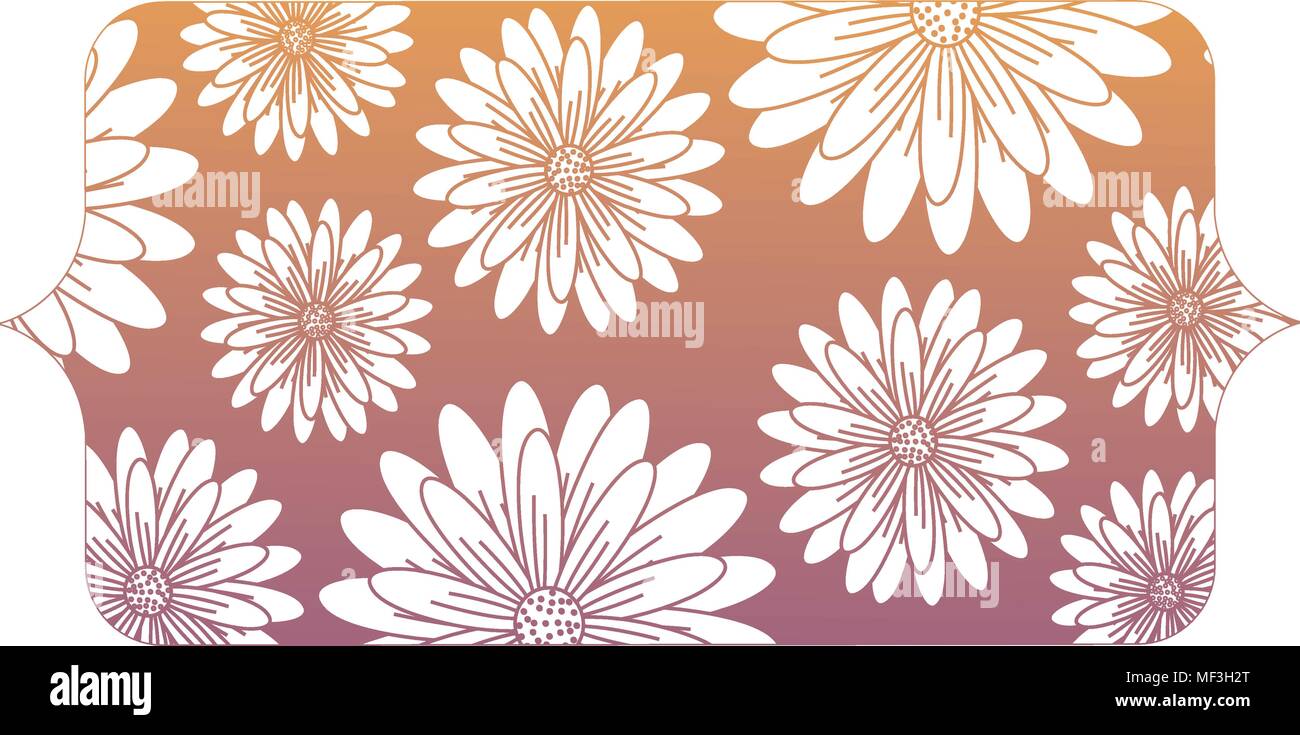colorful Rectangular ornament with beautiful flowers design. vector ...