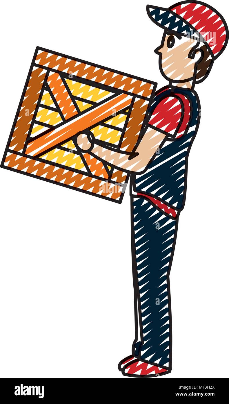 Man Carrying Wood Stock Vector Images Alamy