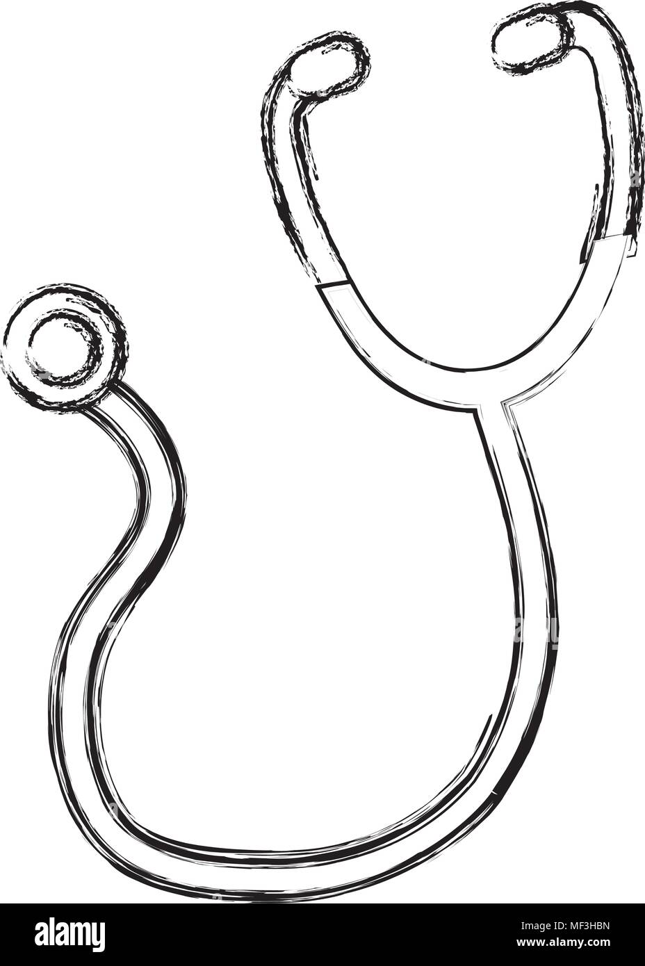 grunge medical stethoscope tool to beat sign vector illustration Stock Vector