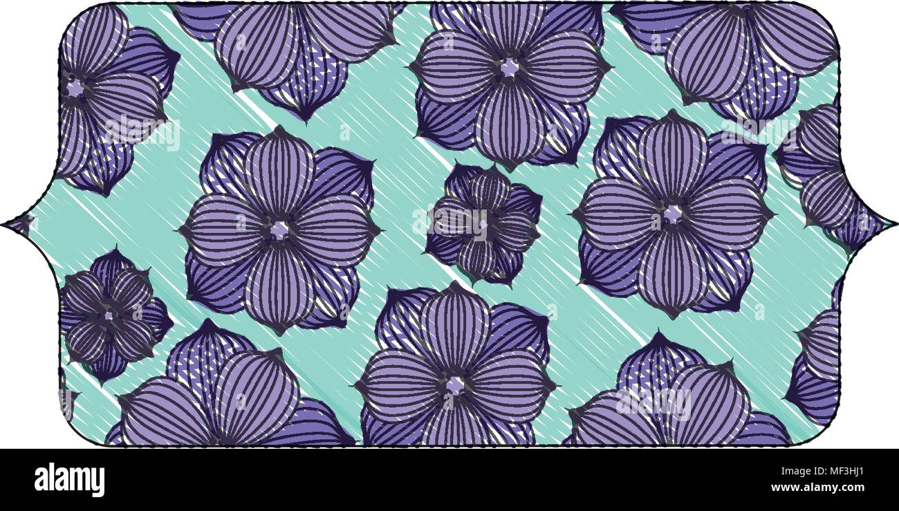 colorful Rectangular ornament with beautiful flowers design. vector ...