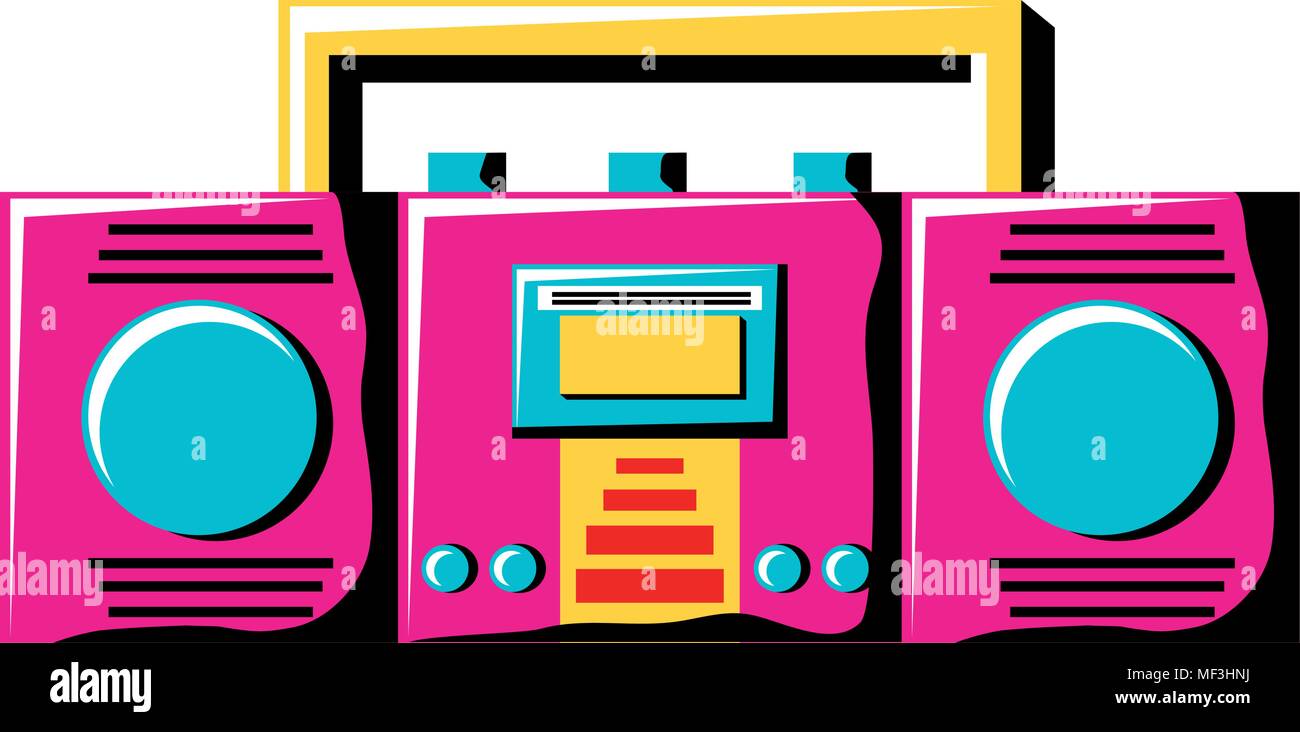 boombox stereo icon over white background, colorful design. vector