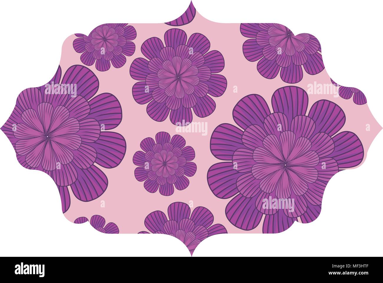 colorful decorative frame with floral design, vector illustration Stock ...