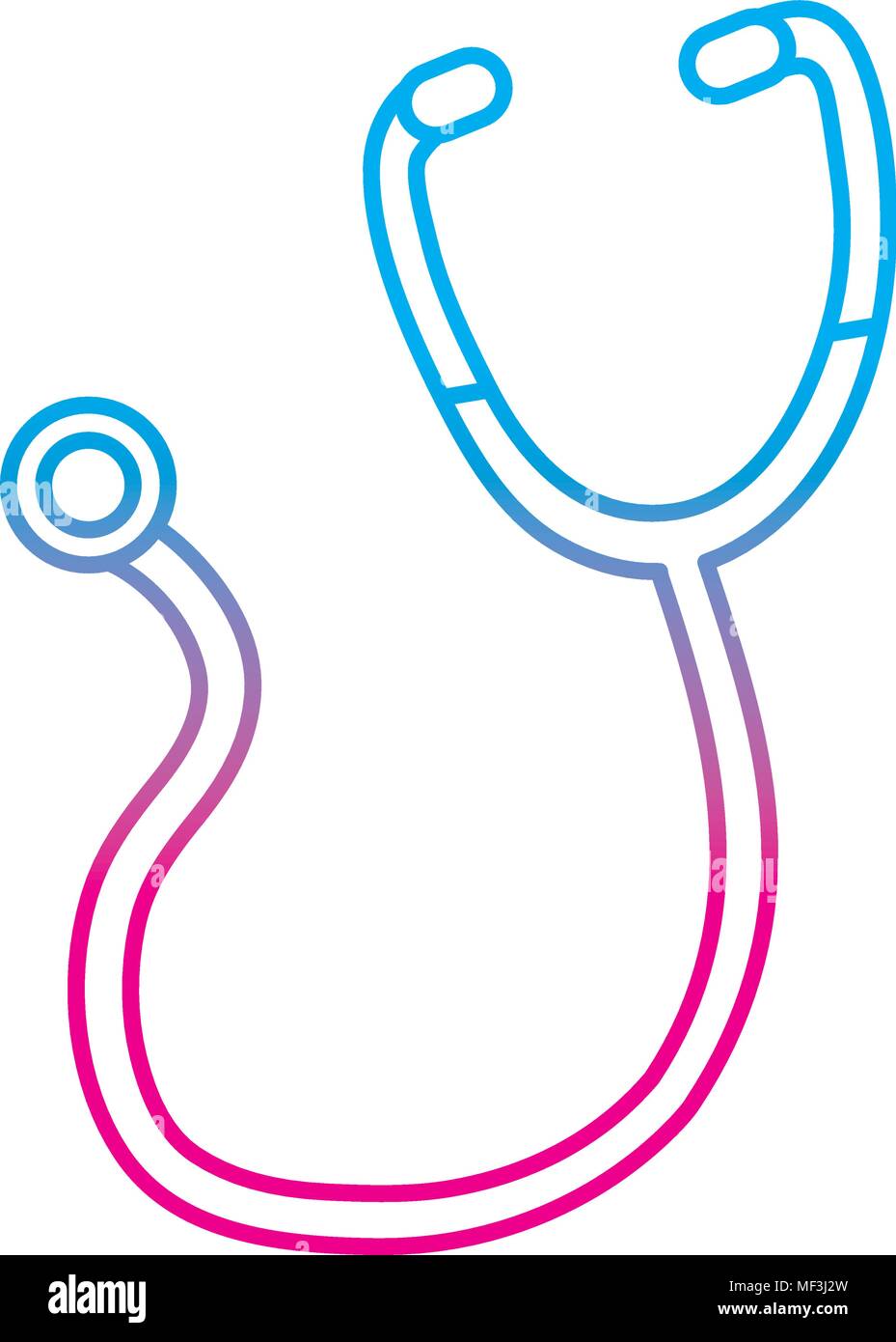 degraded line medical stethoscope tool to beat sign vector illustration Stock Vector