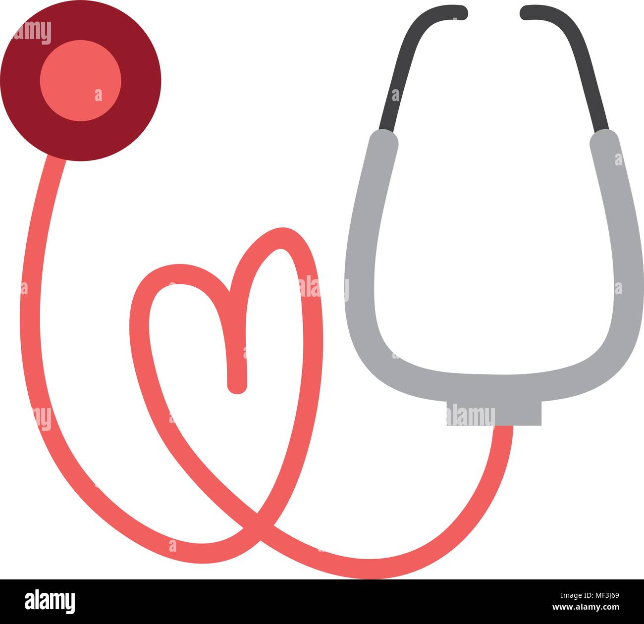 medical stethoscope instrument to heartbeat sign vector illustration Stock Vector
