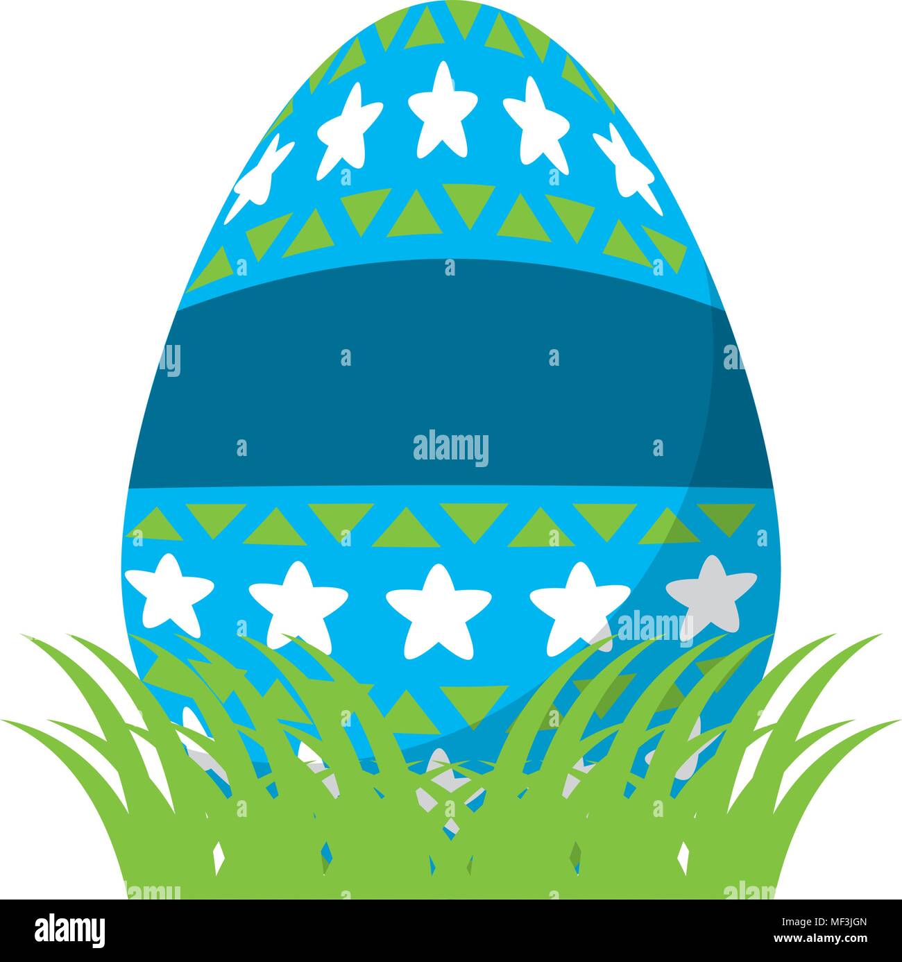 egg easter with stars and geometric decoration vector illustration ...