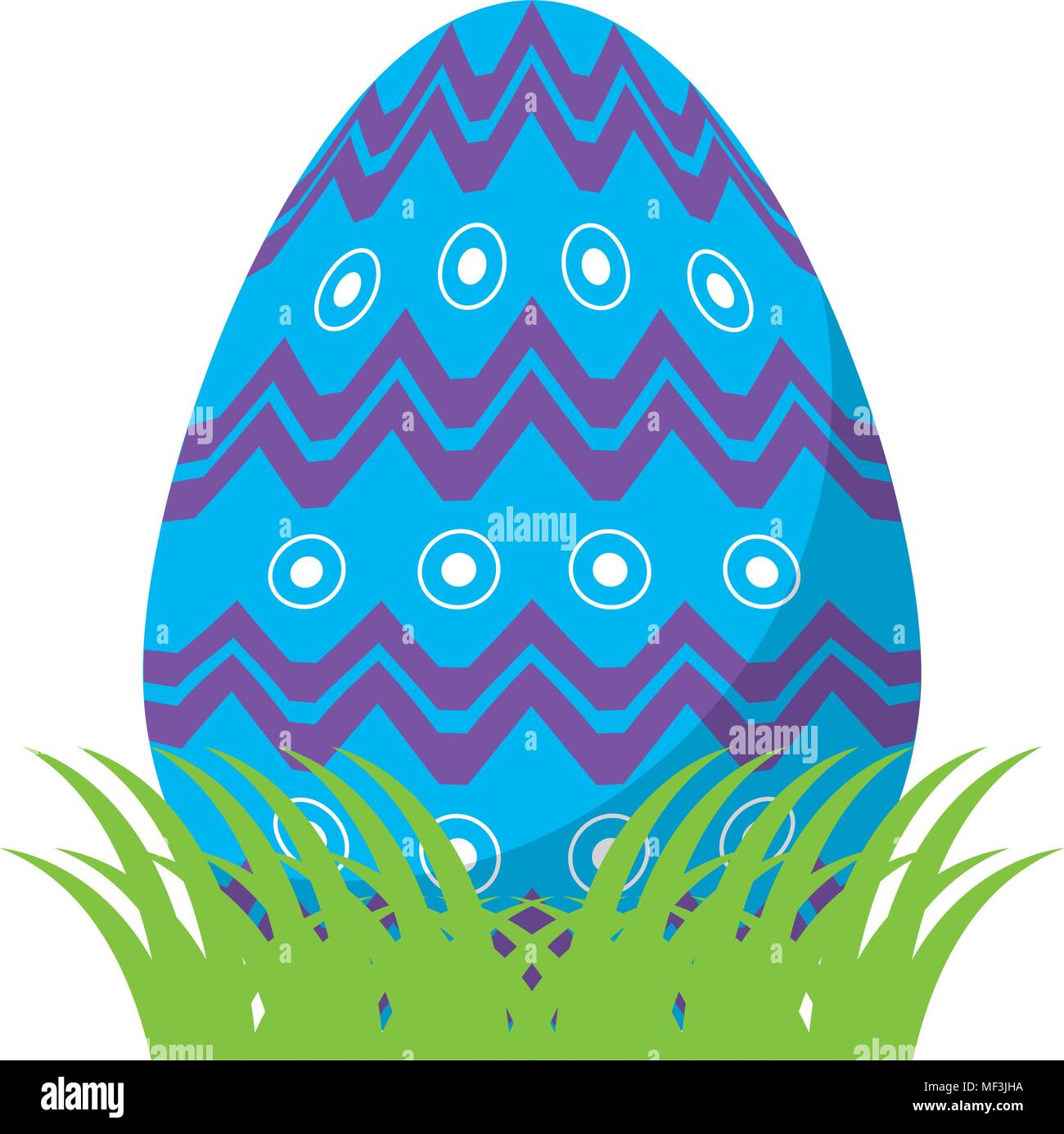 egg easter with points and waves decoration vector illustration Stock