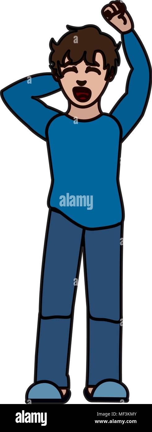 man waking up with pijama and yawning vector illustration Stock Vector  Image & Art - Alamy