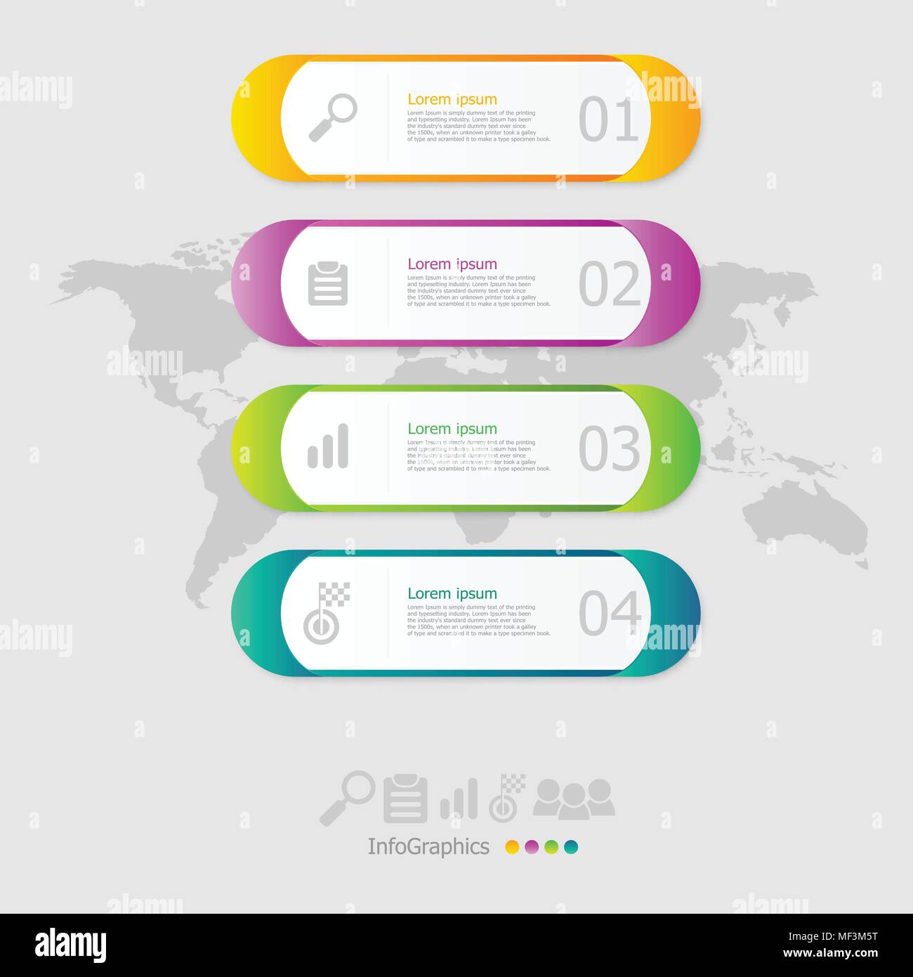 illustration of capsule infographic elements layout 4 steps for ...
