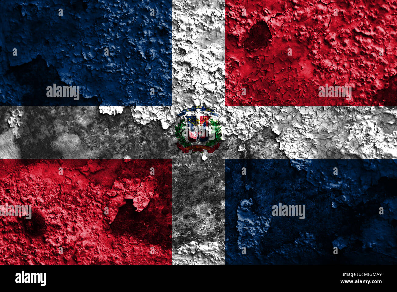 Old Dominican Republic grunge background flag Stock Photo