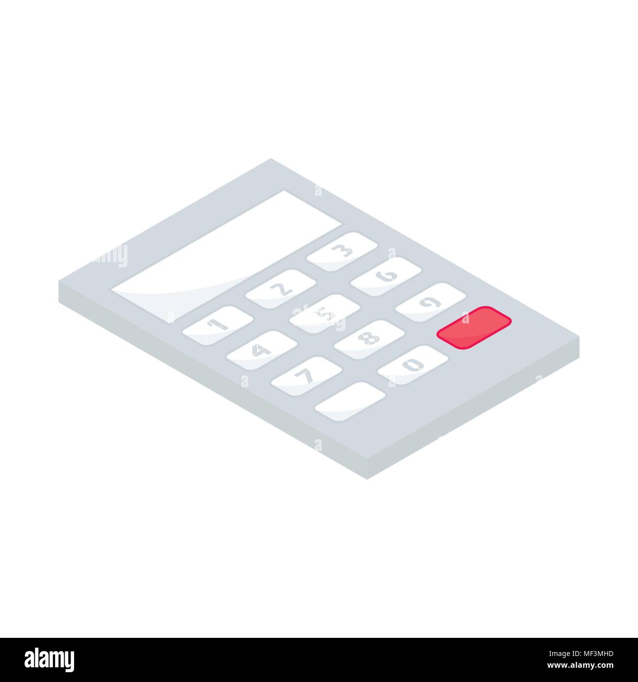 Isometric calculator icon. 3d school supplies . Vector Back to school background with stationery. Office accessories. Stock Vector