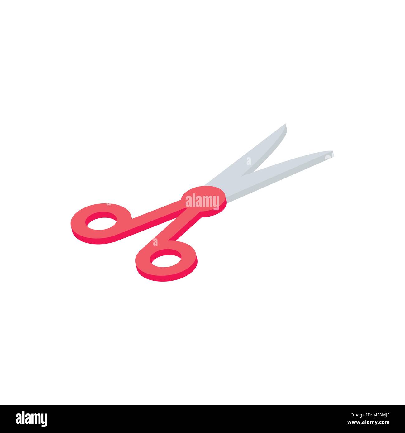 Isometric  scissors  icon. 3d school supplies. Vector Back to school background with stationery. Office accessories. Stock Vector