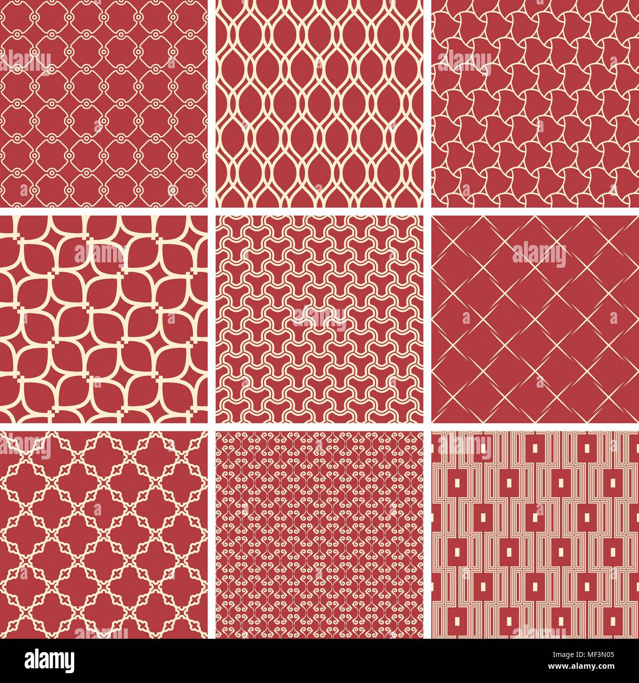 Set of Vector Seamless Geometric Backgrounds Stock Vector