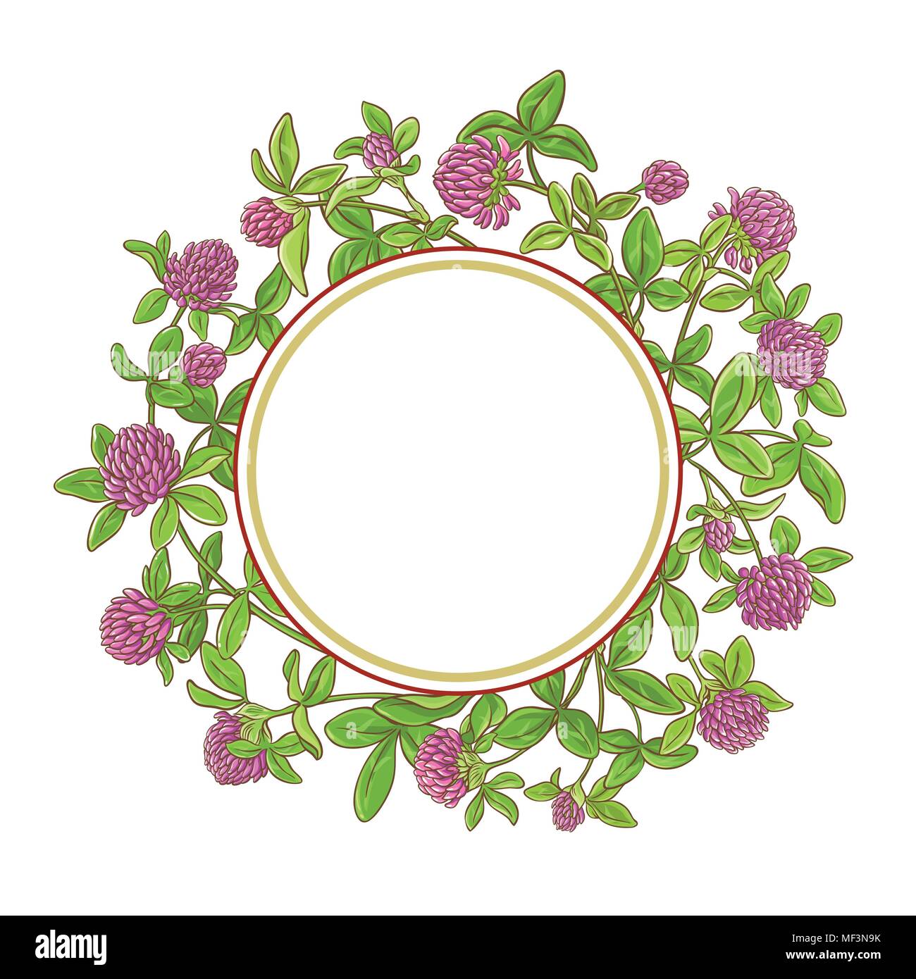 clover branch vector frame on white background Stock Vector
