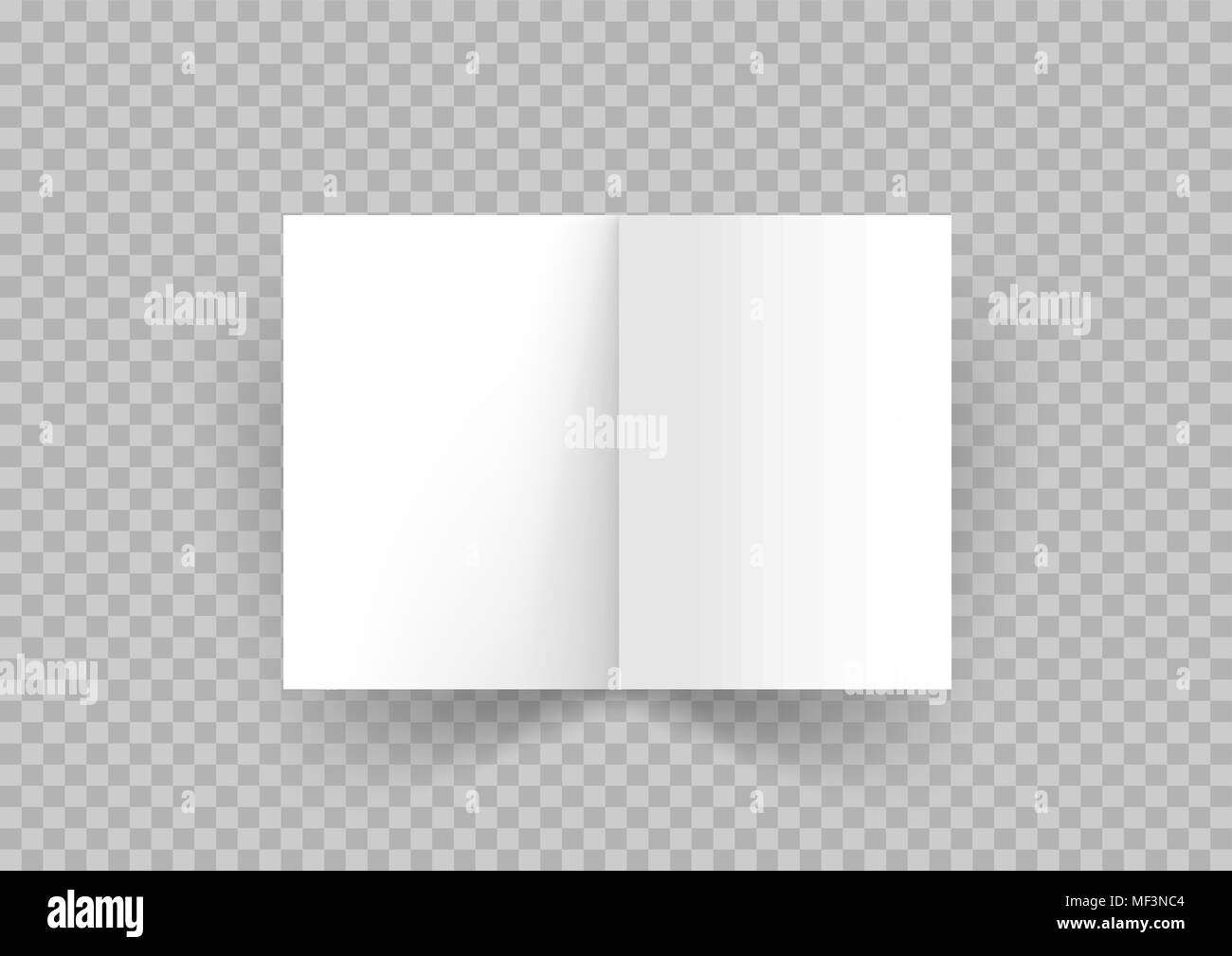 Open white book or paper booklet leaflet brochure of two paper sheets